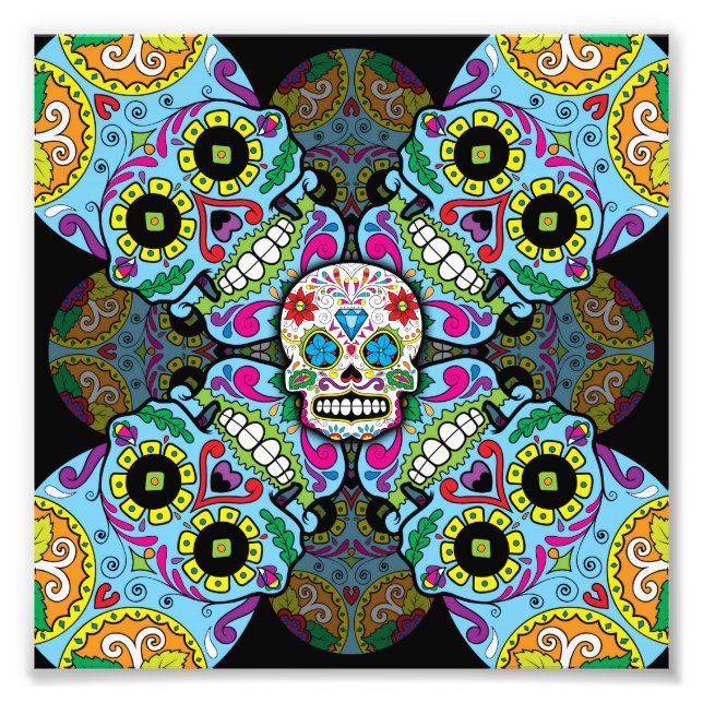 Sugar Skulls Pattern Photo Print (Front)
