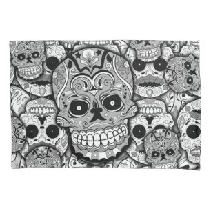 Sugar Skulls Pattern Pillow Case