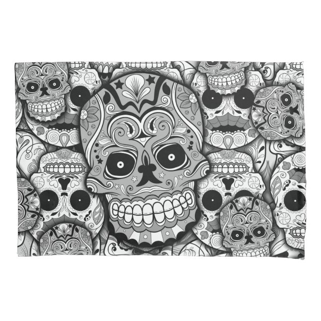 Sugar Skulls Pattern Pillow Case (Front)