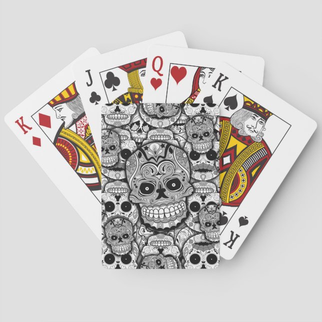Sugar Skulls Pattern Poker Cards (Back)