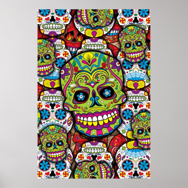 Sugar Skulls Pattern Poster (Front)