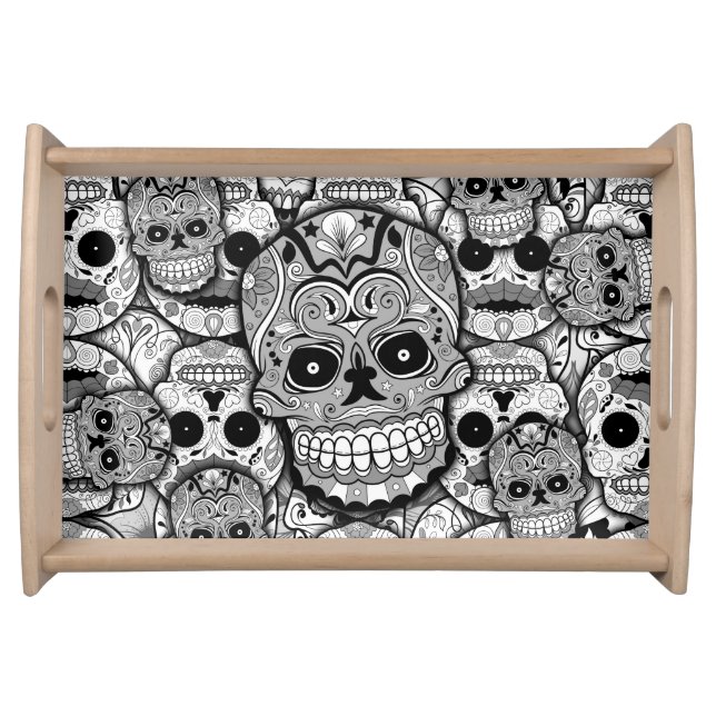 Sugar Skulls Pattern Serving Tray (Front)