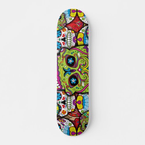 Sugar Skulls Pattern Skateboard