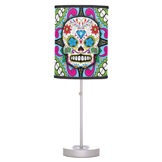 Sugar Skulls Pattern Table Lamp (Front)