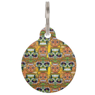 Sugar Skulls Pet ID Tag
