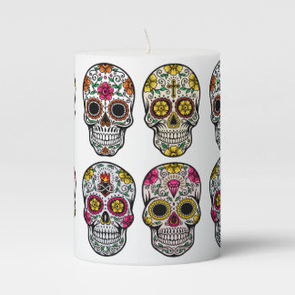 SUGAR SKULLS Pillar Candle