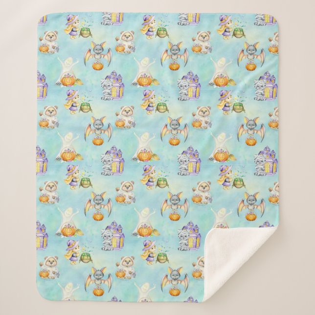 Sugar Skulls Sherpa Blanket (Front)