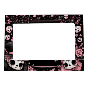 Sugar Skulls, Spiders and Webs Magnetic Frame