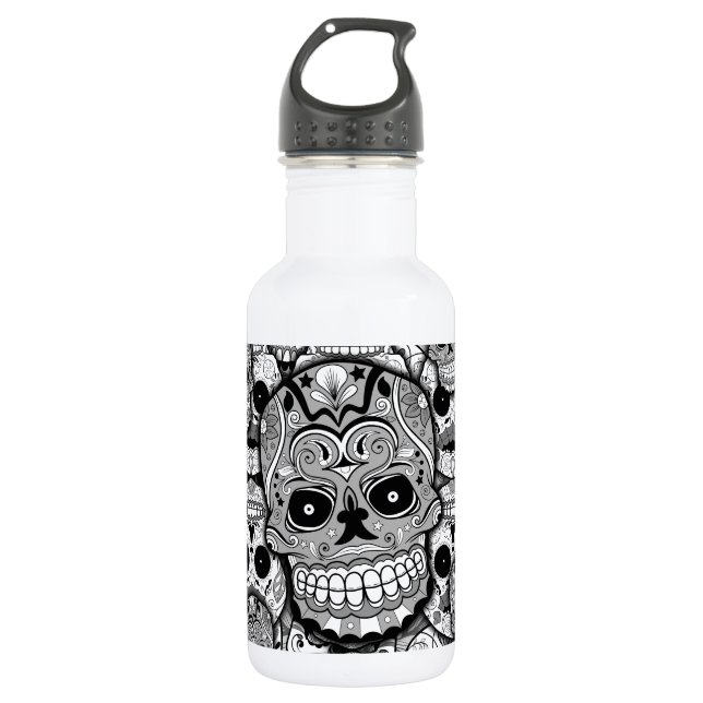 Sugar Skulls Stainless Steel Water Bottle (Front)