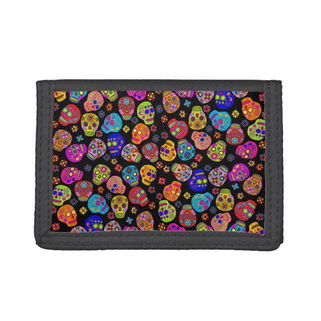 Sugar Skulls Tri-fold Wallet (Front)