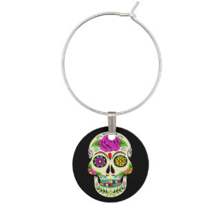 Sugar Skulls Wine Charm