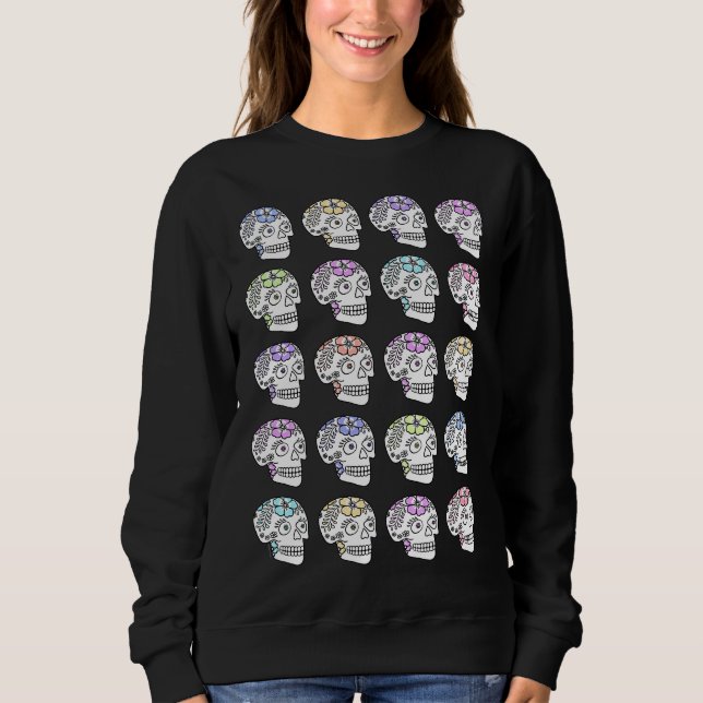 Sugar Skulls With Flowers Sweatshirt (Front)