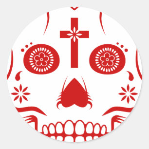 sugar skullz : 2 classic round sticker