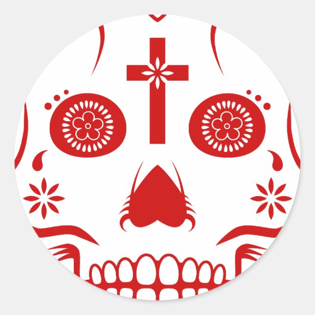 sugar skullz : 2 classic round sticker (Front)