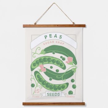 Sugar Snap Pea Seed Packet Hanging Tapestry by Low_Star_Studio at Zazzle