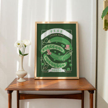 Sugar Snap Peas Seed Packet (rich Green) Poster by Low_Star_Studio at Zazzle
