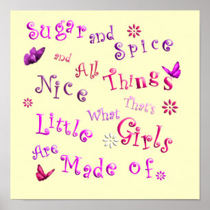 Sugar Spice All things Nice Cute Poster Print