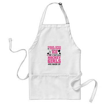 sugar spice and everything ice girls hockey adult apron