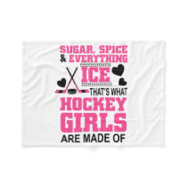 sugar spice and everything ice girls hockey fleece blanket
