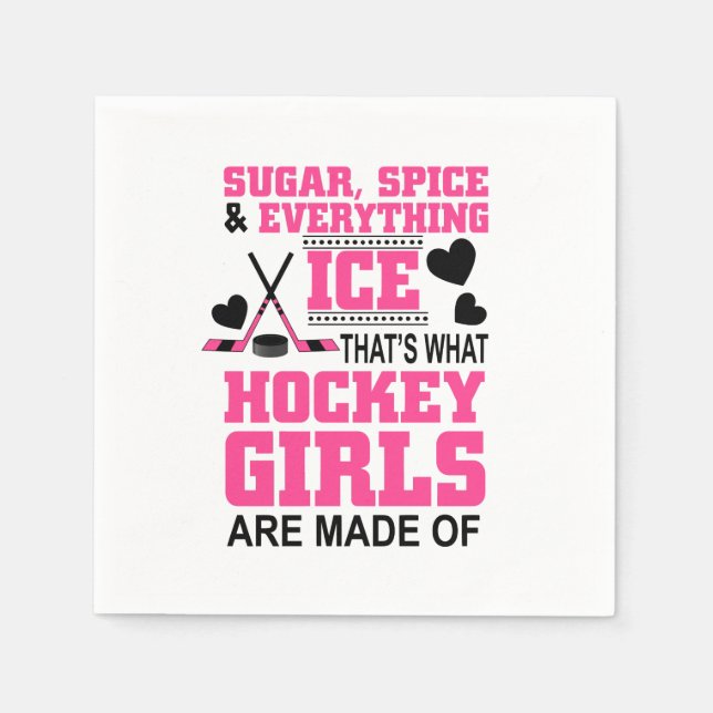 sugar spice and everything ice girls hockey paper napkins (Front)