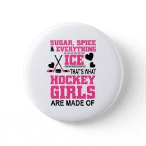 sugar spice and everything ice girls hockey pinback button