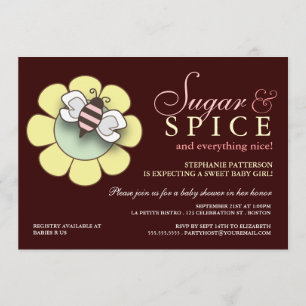 Sugar & Spice Baby Girl Baby Shower Invitation