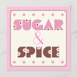 Sugar & spice baby girl shower invitation