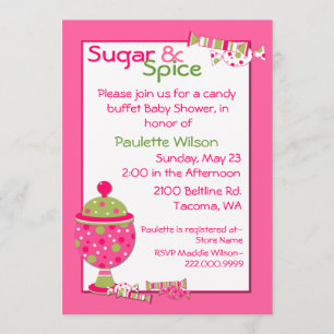 Sugar & Spice Baby Shower Candy Buffet Invitation