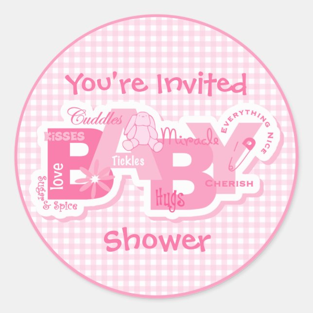 Sugar & Spice Bunny Shower Sticker (Front)