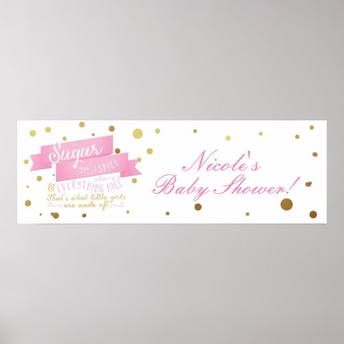 Sugar  Spice  Everything Nice Baby Shower Banner Poster