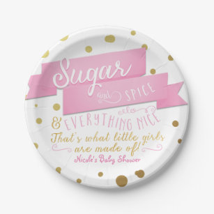 Sugar & Spice & Everything Nice Baby Shower Plates