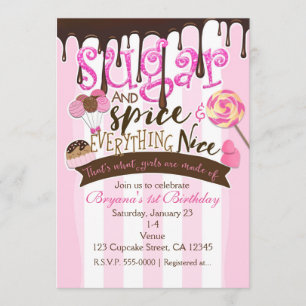 SUGAR SPICE EVERYTHING NICE Party Invitations