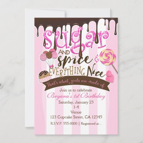 SUGAR SPICE EVERYTHING NICE Party Invitations