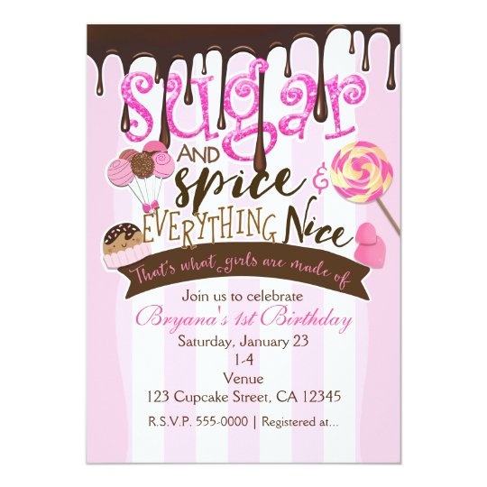 Sugar E Everything Nice Party Invitations Sugar E Everything Nice Party Invitations
