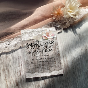 Sugar & Spice & Everything Nice Rustic Baby Shower Invitation