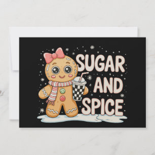 Sugar Spice Gingerbread Bougie Pink Christmas Xmas Holiday Card