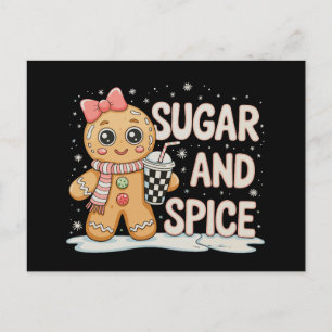 Sugar Spice Gingerbread Bougie Pink Christmas Xmas Holiday Postcard
