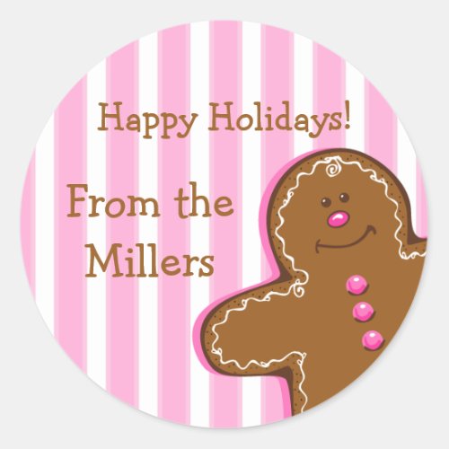 Sugar  Spice Gingerbread Custom Gift Tag Sticker