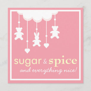 Sugar & Spice Girl Baby Shower Invitation