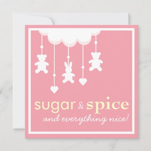 Sugar  Spice Girl Baby Shower Invitation