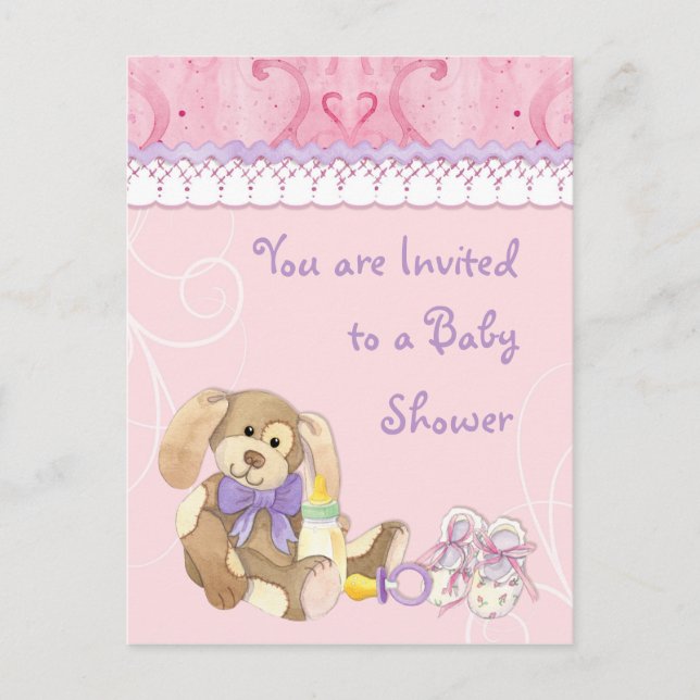 Sugar & Spice, Girl Baby Shower Invitation Postcard (Front)