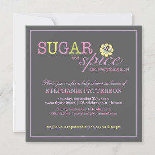 Sugar & Spice It's a Girl Baby Shower Invitation