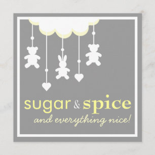 Sugar & Spice Neutral Baby Shower Invitation