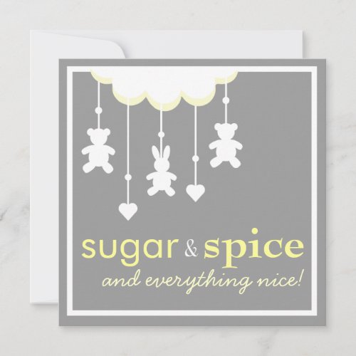 Sugar &amp; Spice Neutral Baby Shower Invitation