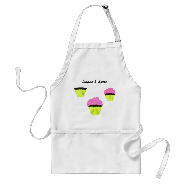 Sugar Spice Pink Frosting Chocolate Cupcakes Adult Apron (Front)