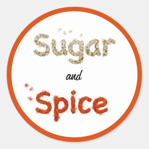 Sugar  Spice sugar cubes paprika chili powder   Classic Round Sticker