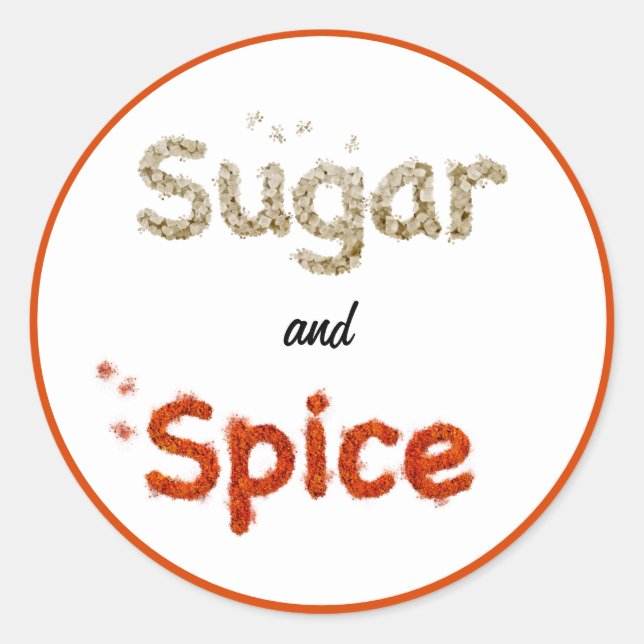Sugar & Spice sugar cubes paprika chili powder   Classic Round Sticker (Front)