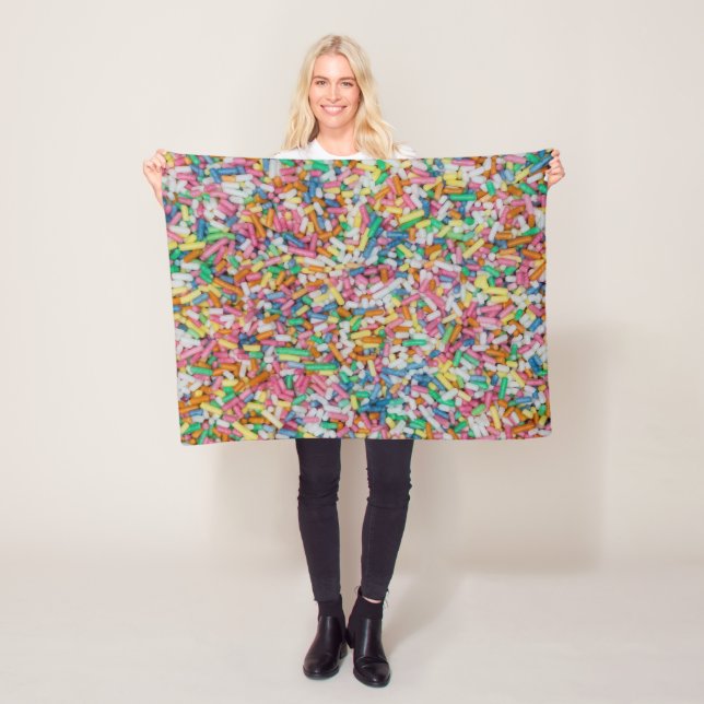 Sugar sprinkles colorful background gift fleece blanket (In Situ)