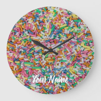 Sugar sprinkles colorful background gift large clock