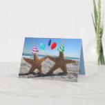 Sugar Starfish On The Beach - Folded Birthday Card